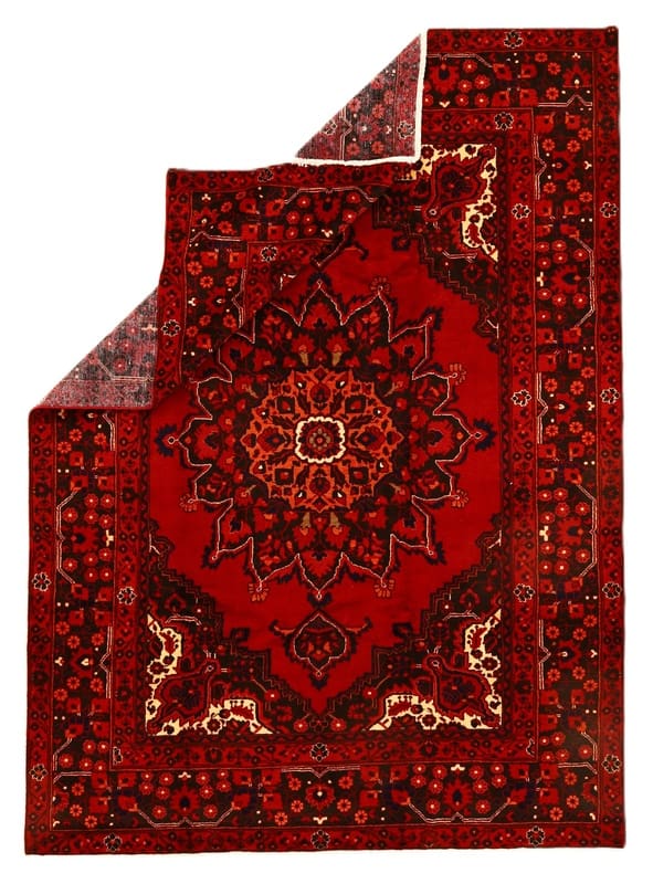 TeppichBazar Kuddi Orientteppich 290x219 cm – handgeknüpft, rot-blau