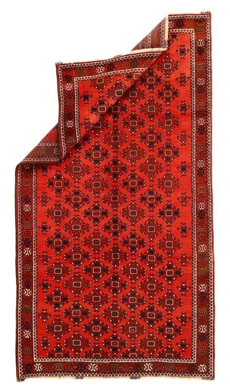 TeppichBazar Kurdi Orientteppich 294x161 cm, tiefrot, handgeknüpft