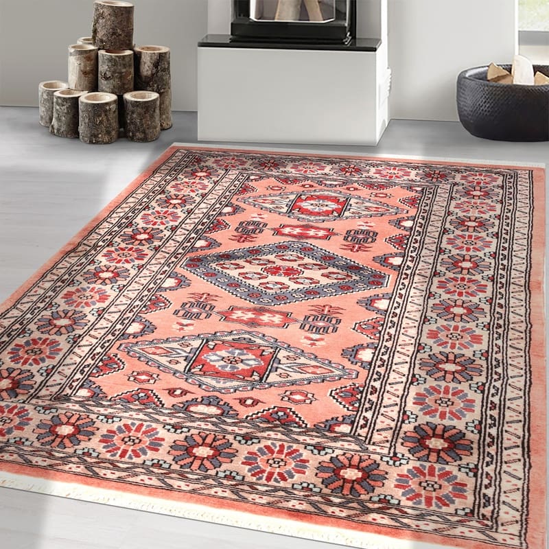 Turkaman Orientteppich 148x96 cm, handgeknüpft, geometrisches Design