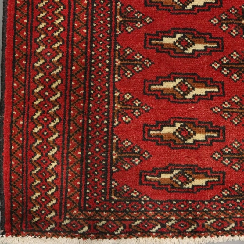 Orientteppich 132x61 cm Turkaman, handgeknüpft, 100% Wolle, Stammesdesign