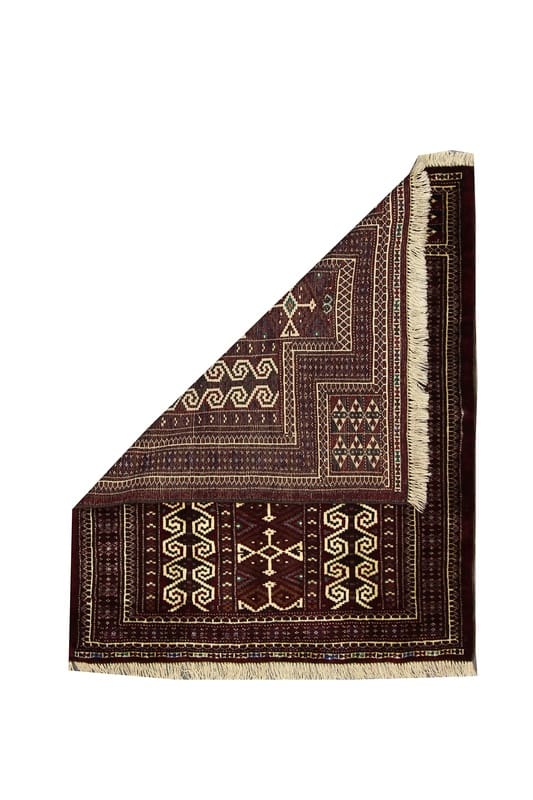 Handgeknüpfter Turkaman Orientteppich 121x99 cm aus Wolle, Erdtöne