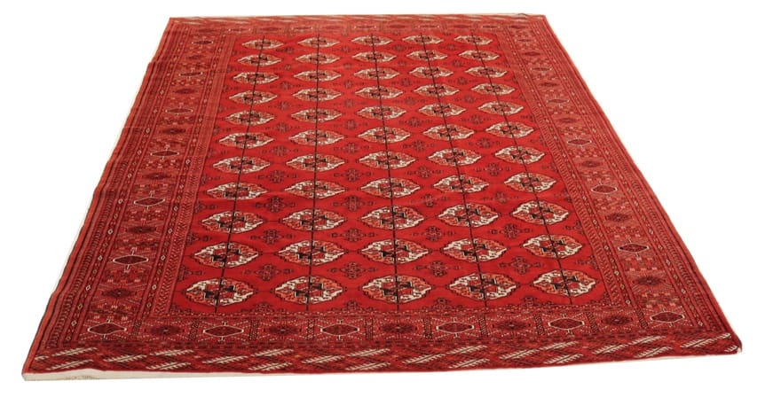 Orientteppich 302x228 cm Turkaman 100% Wolle geometrisches Muster handgeknüpft