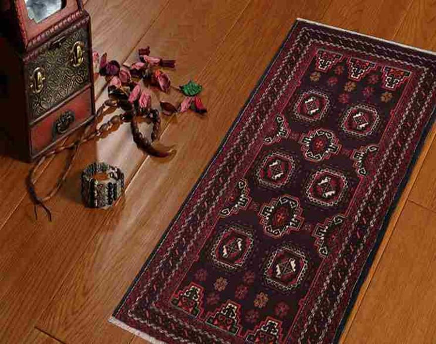 Belutsch Orientteppich 203x102 cm, 100% Wolle, handgeknüpft