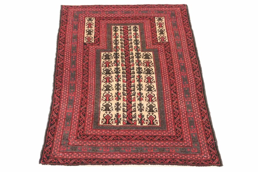 Balusch Orientteppich 127x81 cm – Handgeknüpft, 100% Wolle