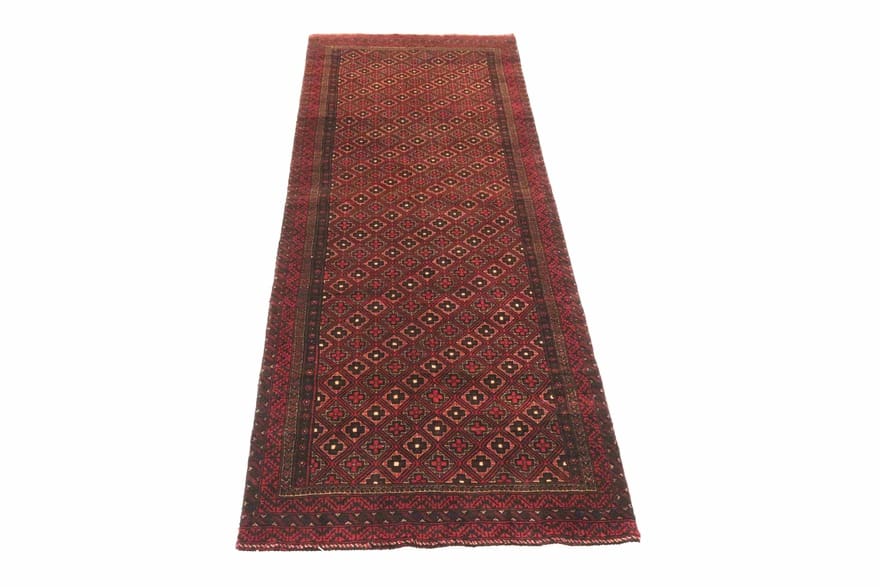 Belutsch Teppich 306x97 cm – Handgeknüpft, Wolle, geometrisches Muster
