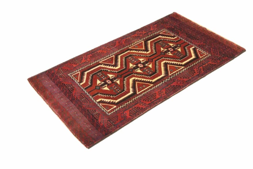 Belutsch Teppich 198x107 cm – Handgeknüpft, geometrisches Design, Wolle