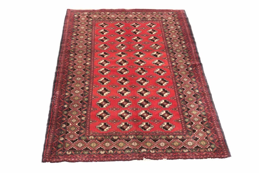 Belutsch Orientteppich 215x111 cm, handgeknüpft, geometrisches Design
