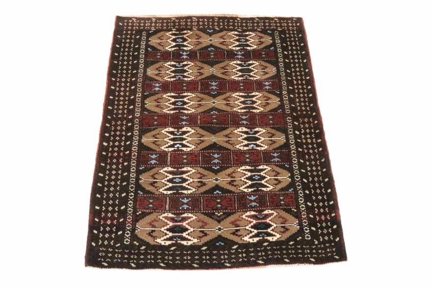 Turkaman Orientteppich 128x88 cm - Handgeknüpft, Tribal-Muster