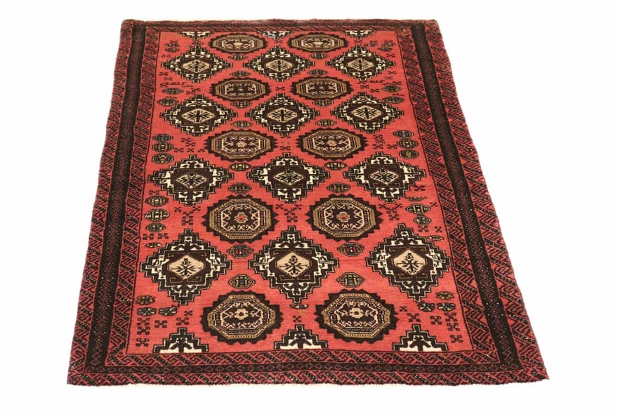 Belutsch Teppich 195x108 cm – Geometrisches Muster, handgeknüpft