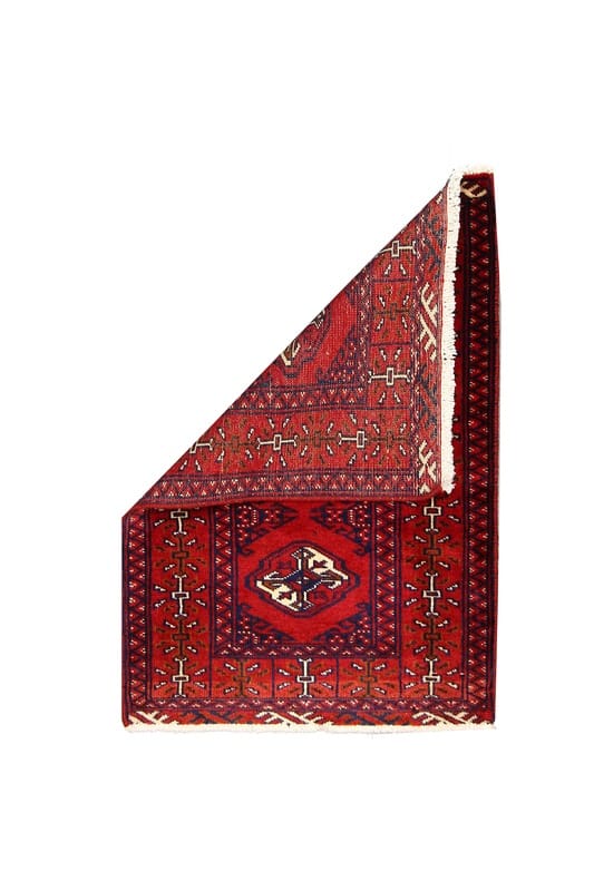 Handgeknüpfter Turkaman Teppich 92x63 cm, 100% Wolle, Ornamente