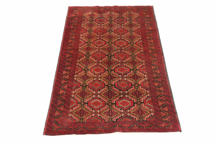 Belutsch Orientteppich 208x102 cm, handgeknüpft, buntes Muster