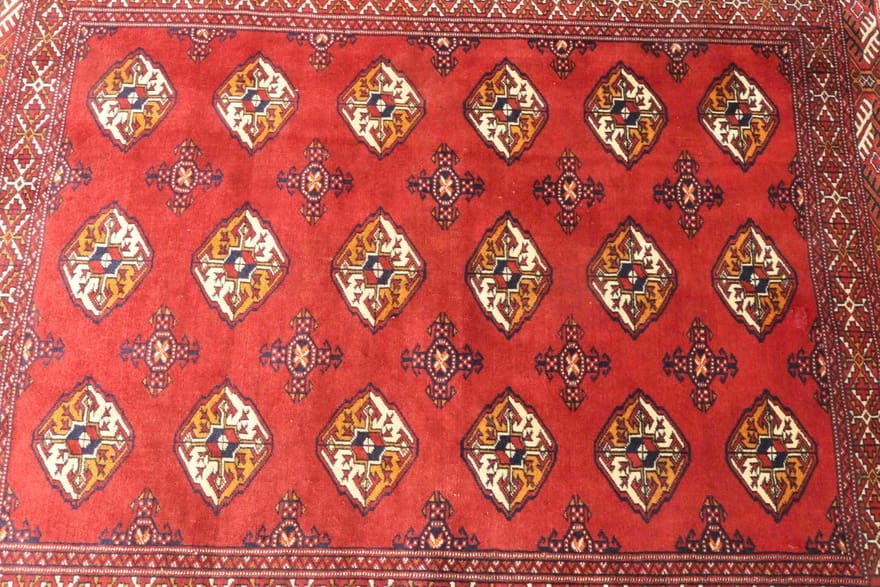 Turkaman Orientteppich 155x119 cm, geometrisches Muster, handgeknüpft