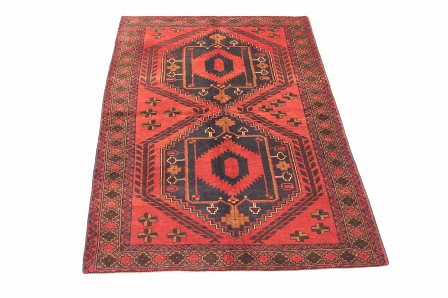 Belutsch Orientteppich 202x114 cm - Geometrisches Muster, handgeknüpft