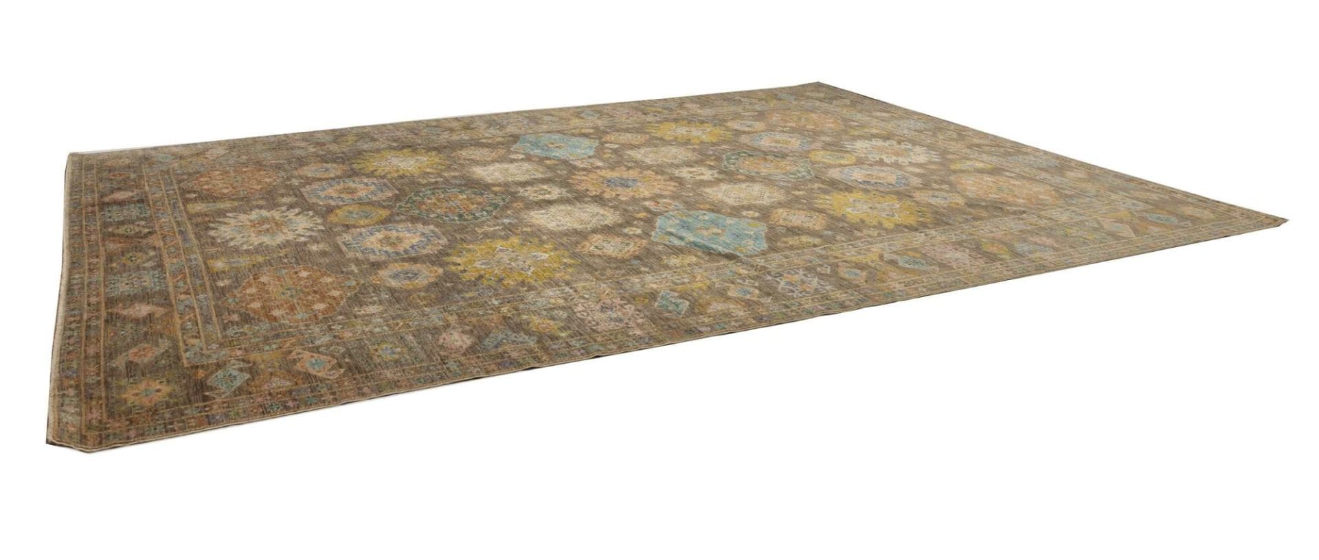 Kazak Teppich 363 x 466cm, geometrische Muster, handgeknüpft