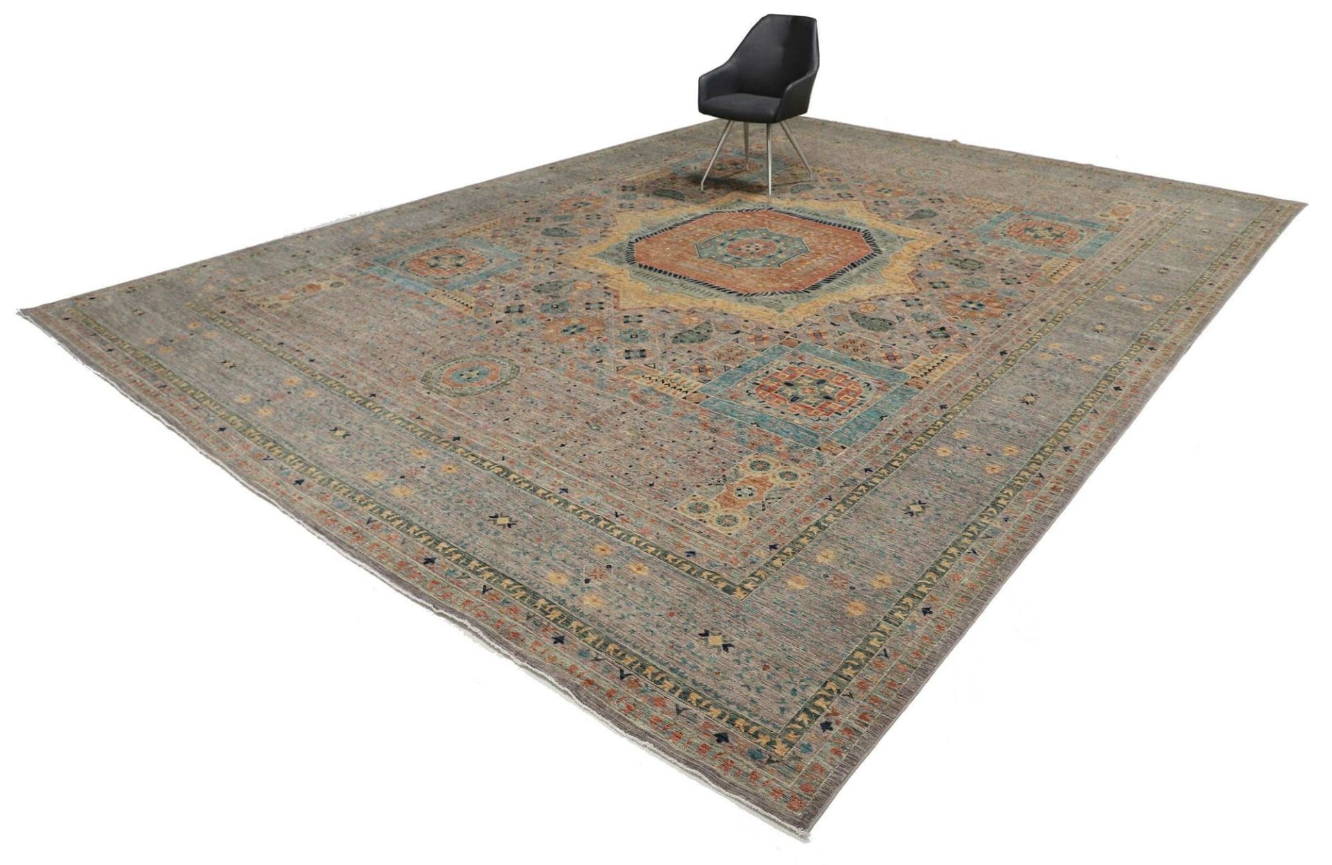Mamluk Teppich 384 x 513 cm – Handgeknüpft aus Schurwolle