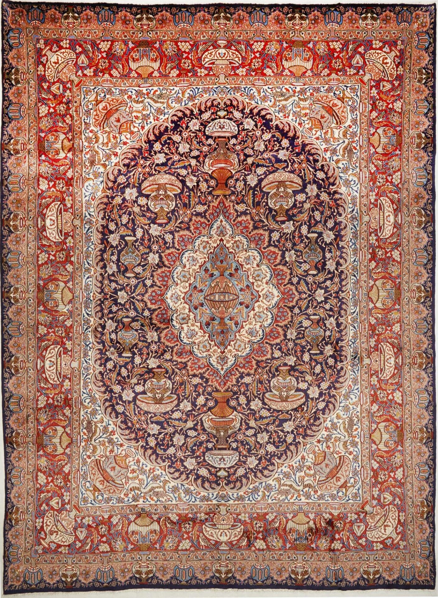 Kashan Teppich 293 x 394 cm, handgeknüpft, Perserteppich, Wolle H1