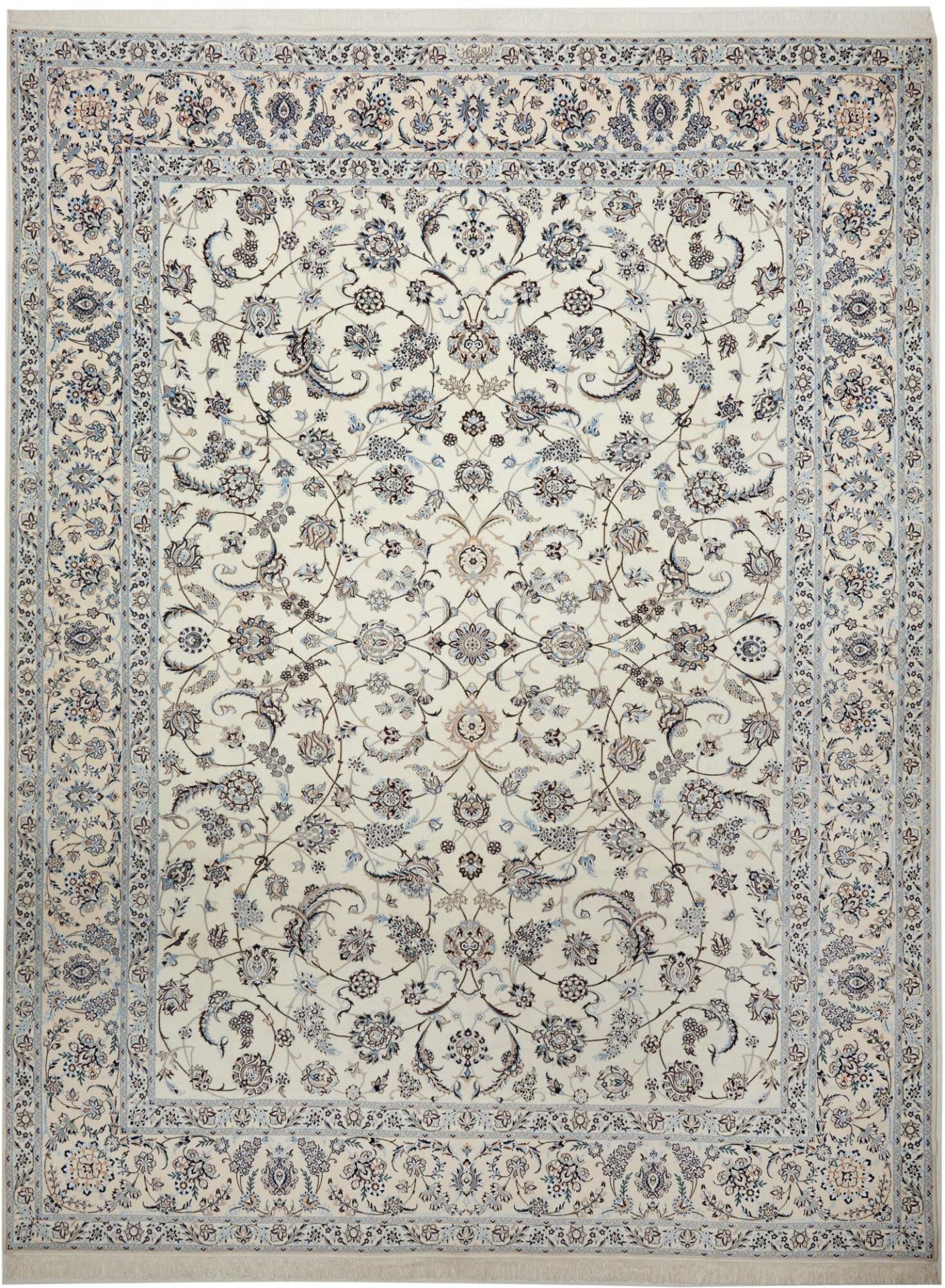 Nain 6La 307 x 408cm, florales Design, Schurwolle, handgeknüpft Perserteppich