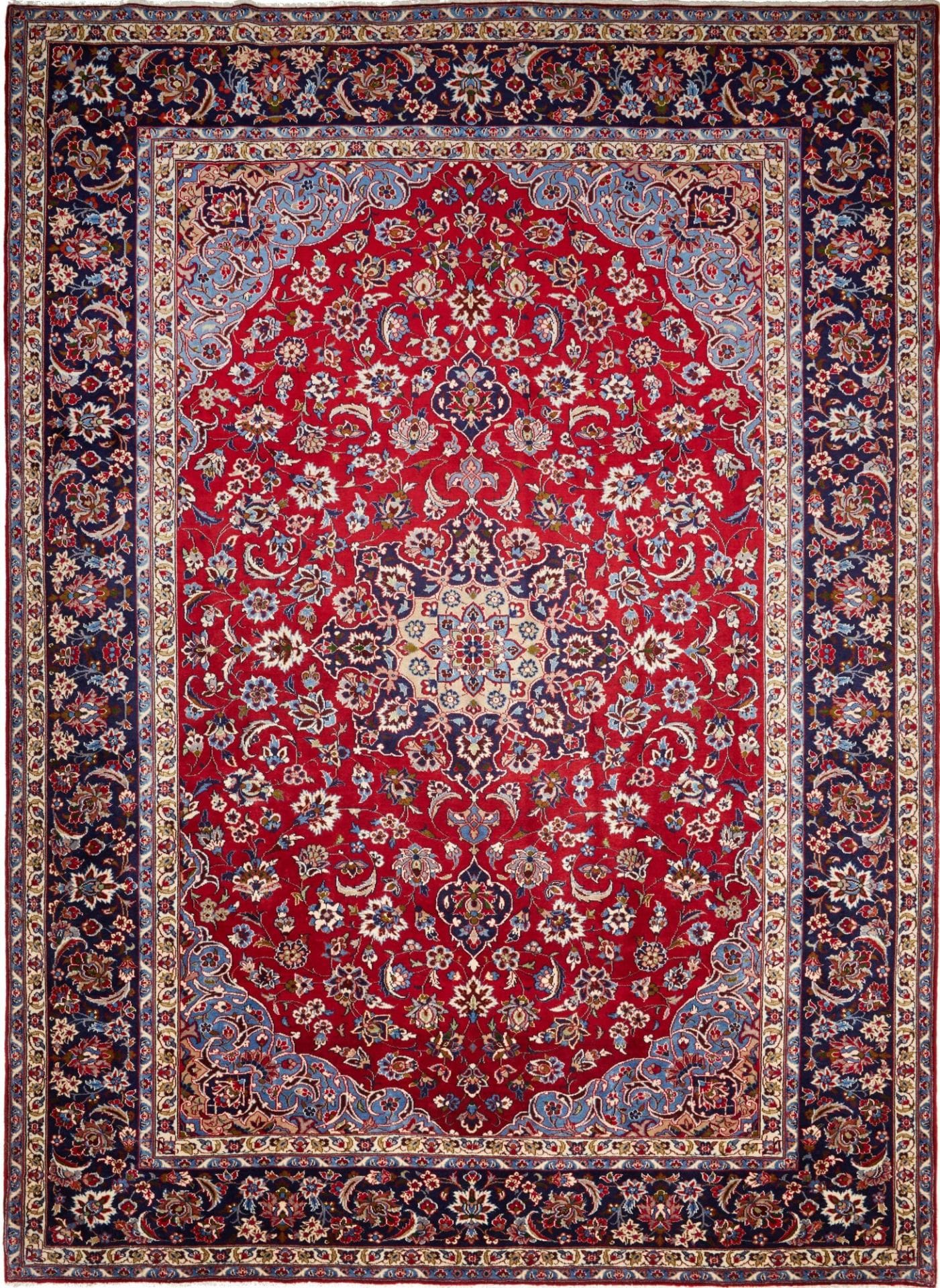 Najafabad Teppich 293 x 401cm, geometrisches Design, handgeknüpft H1