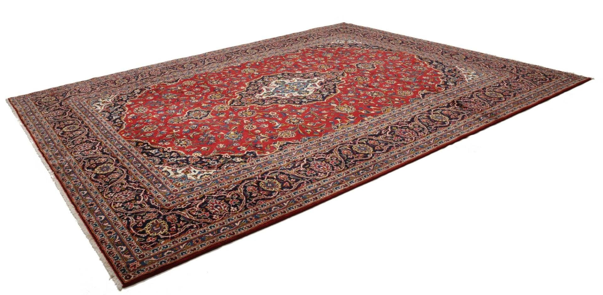 Kashan Teppich 308 x 380 cm, Schurwolle, handgeknüpft, Perserteppich