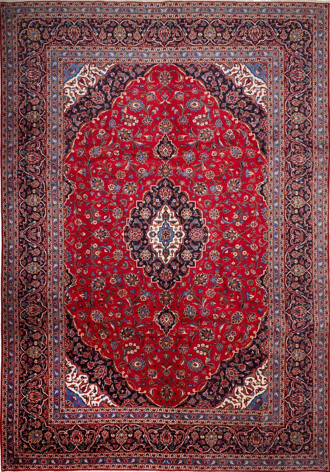 Kashan Teppich 286 x 413cm, handgeknüpft, Schurwolle, Perserteppich