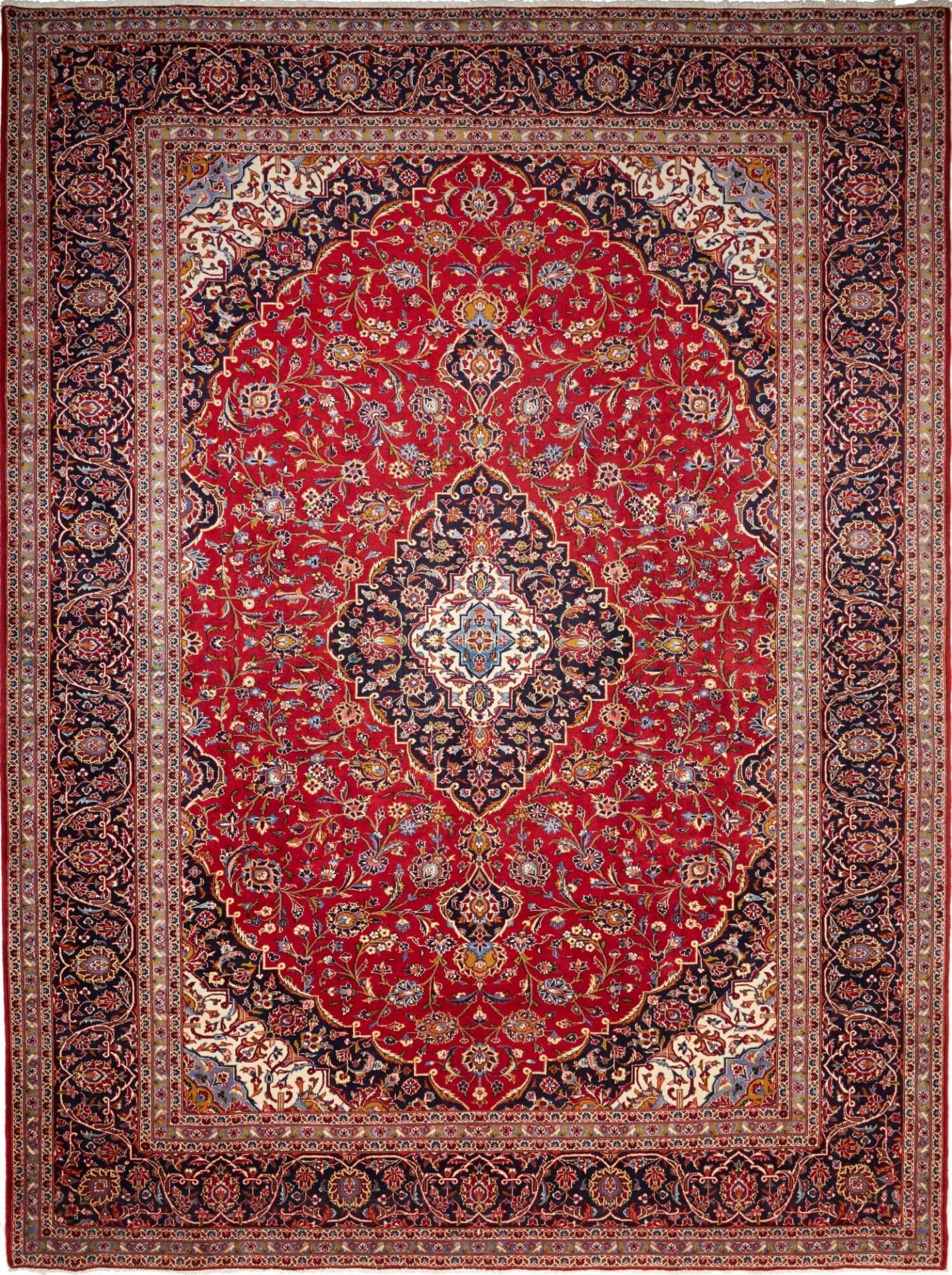 Kashan Teppich 309 x 410cm, handgeknüpft, Schurwolle, Perserteppich