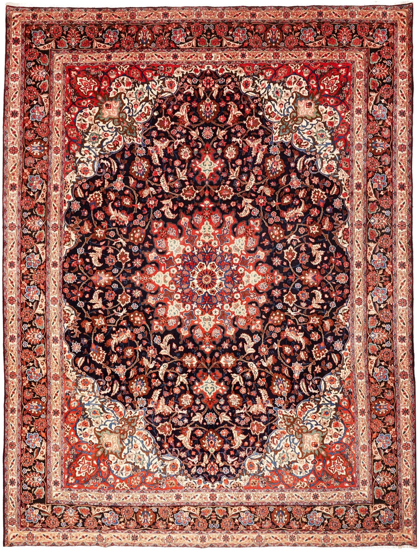 Moud Teppich 313 x 410cm floral, Schurwolle, handgeknüpft, Perserteppich h1
