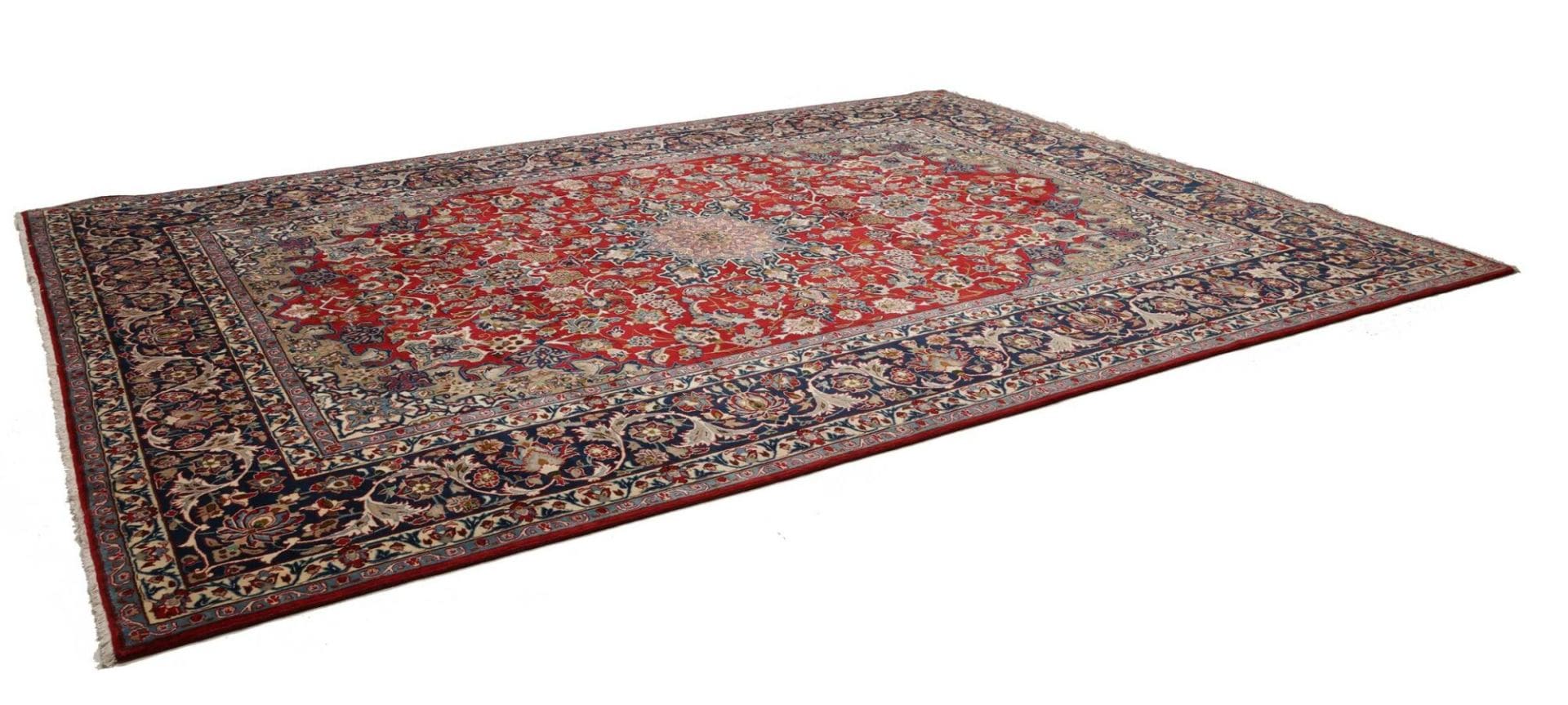 Najafabad Teppich 315 x 420cm, handgeknüpft, geometrisches Design, Perserteppich