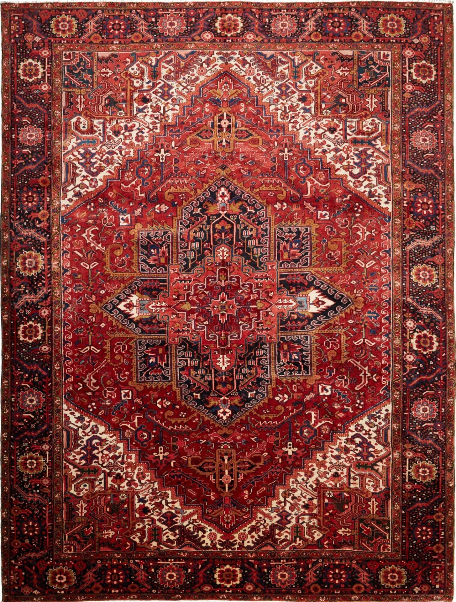 Heriz Teppich 303 x 400cm, handgeknüpft, Schurwolle, geometrisch