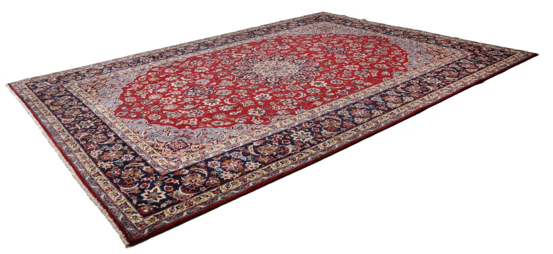 Najafabad Teppich 293 x 401cm, geometrisches Design, handgeknüpft H1