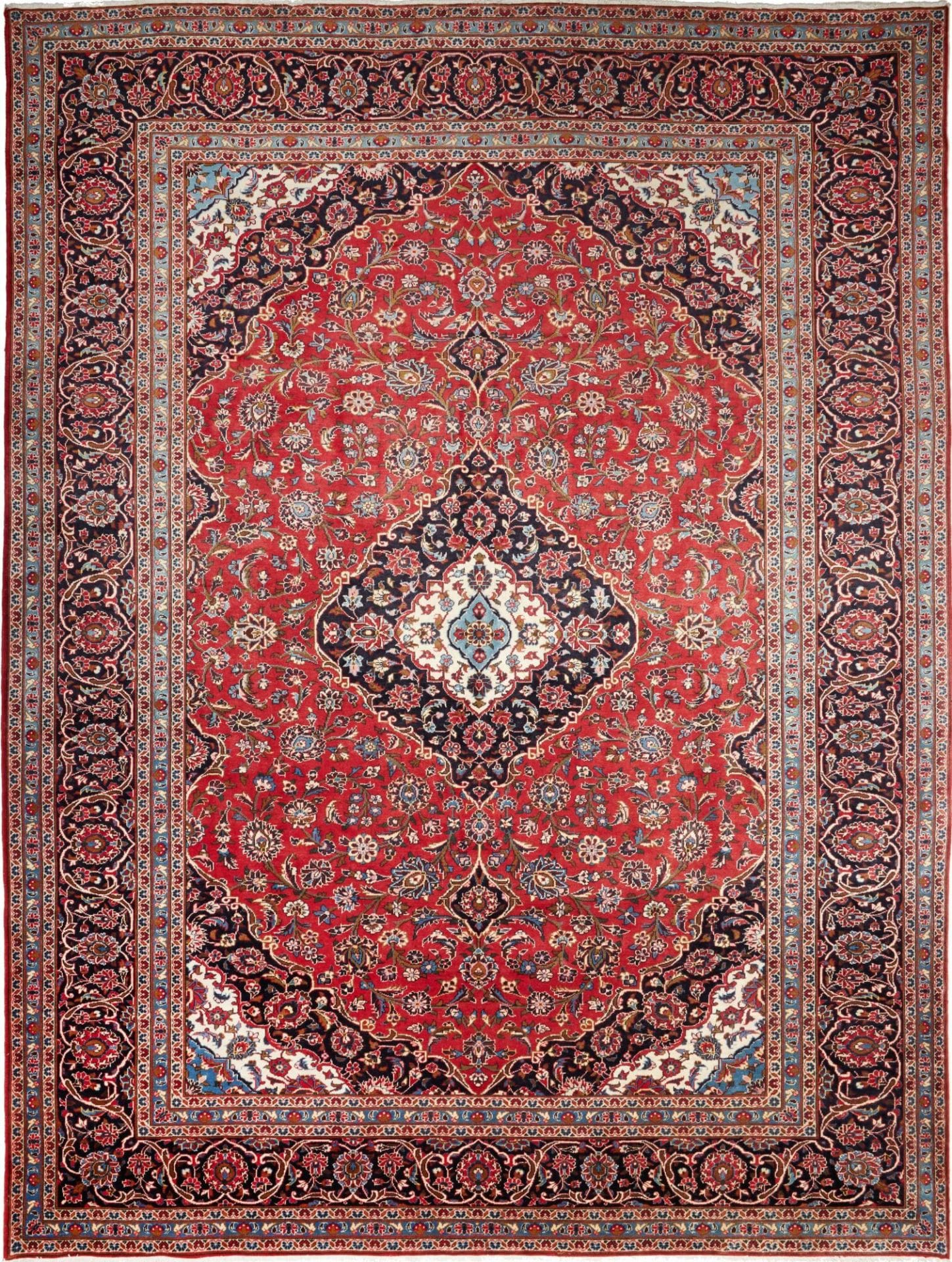 Kashan Teppich 296 x 393 cm - Handgeknüpft, Perserteppich