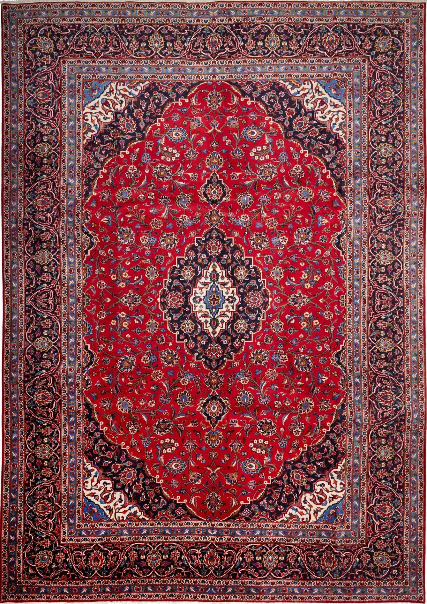 Kashan Teppich 300 x 408cm, Handgeknüpft, Perserteppich, Wolle