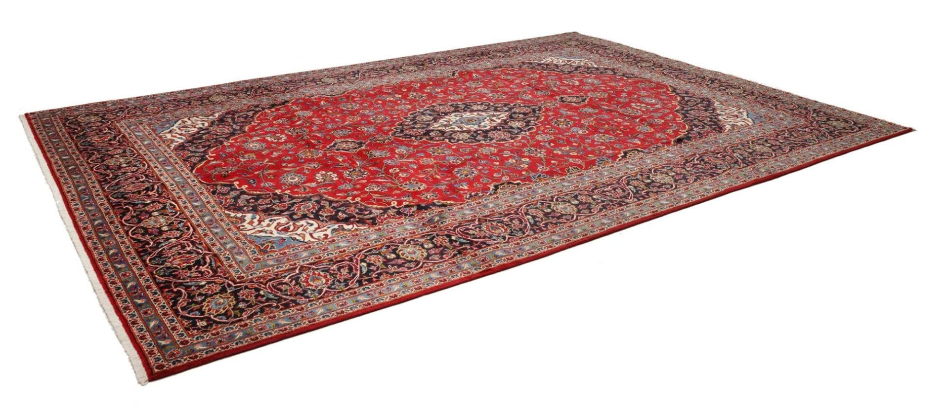 Kashan Teppich 286 x 413cm, handgeknüpft, Schurwolle, Perserteppich