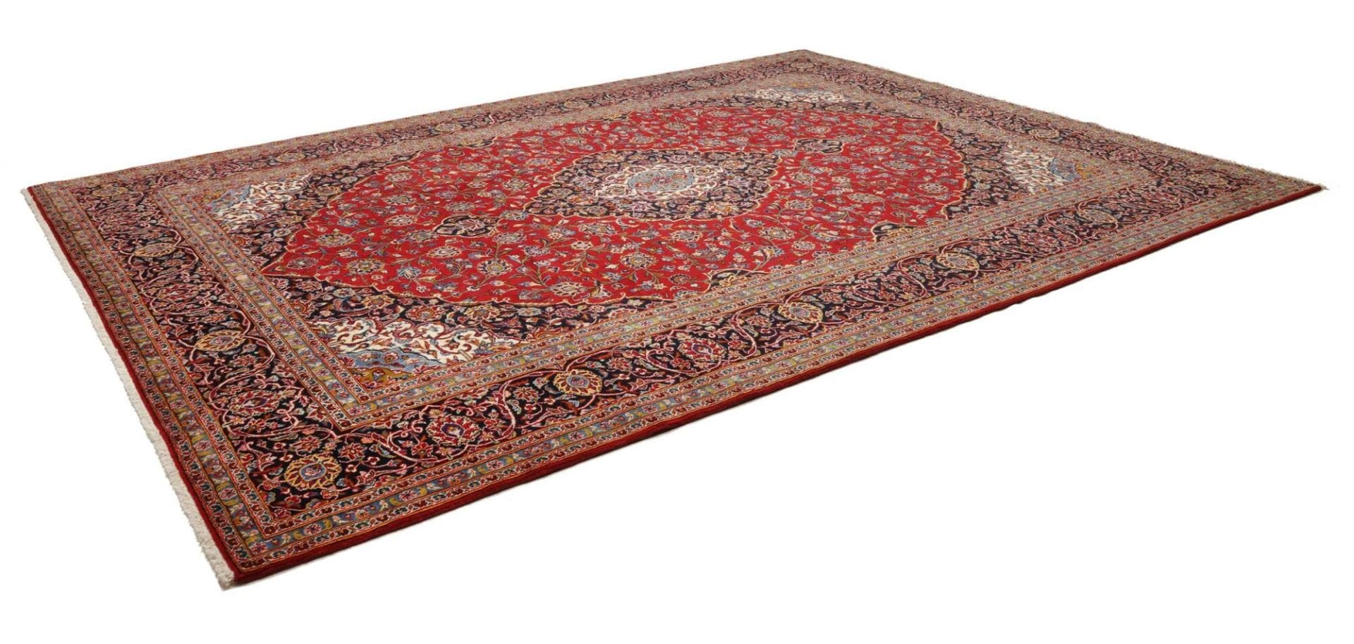 Kashan Teppich 303 x 404cm, Schurwolle, handgeknüpft, Perserteppich