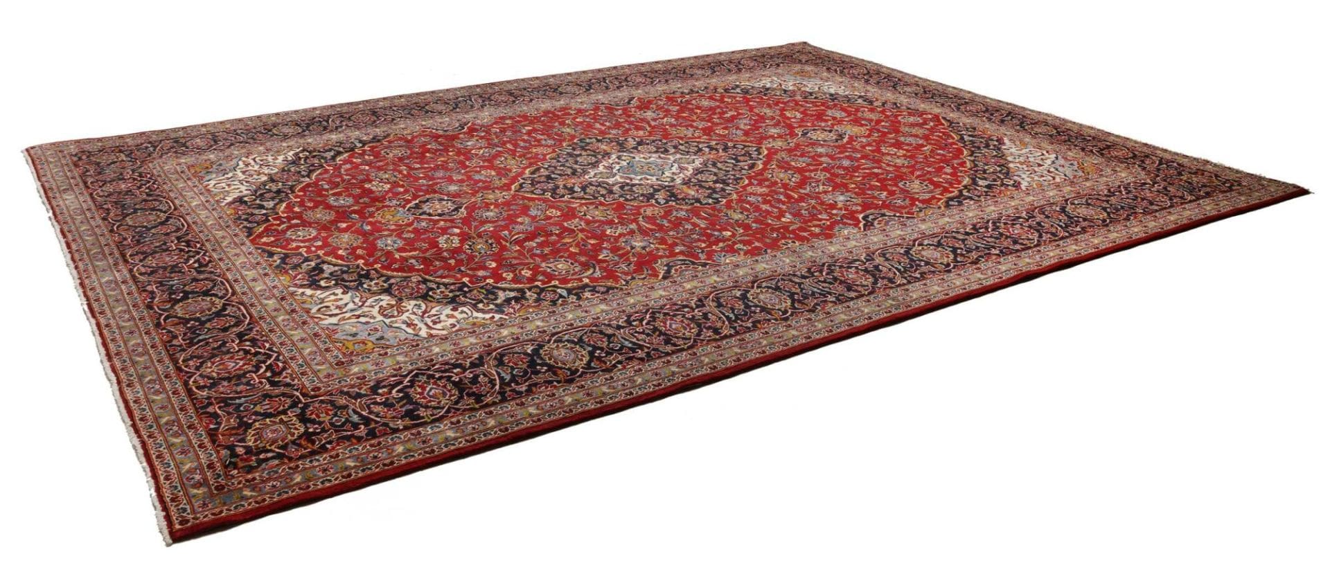 Kashan Teppich 309 x 410cm, handgeknüpft, Schurwolle, Perserteppich