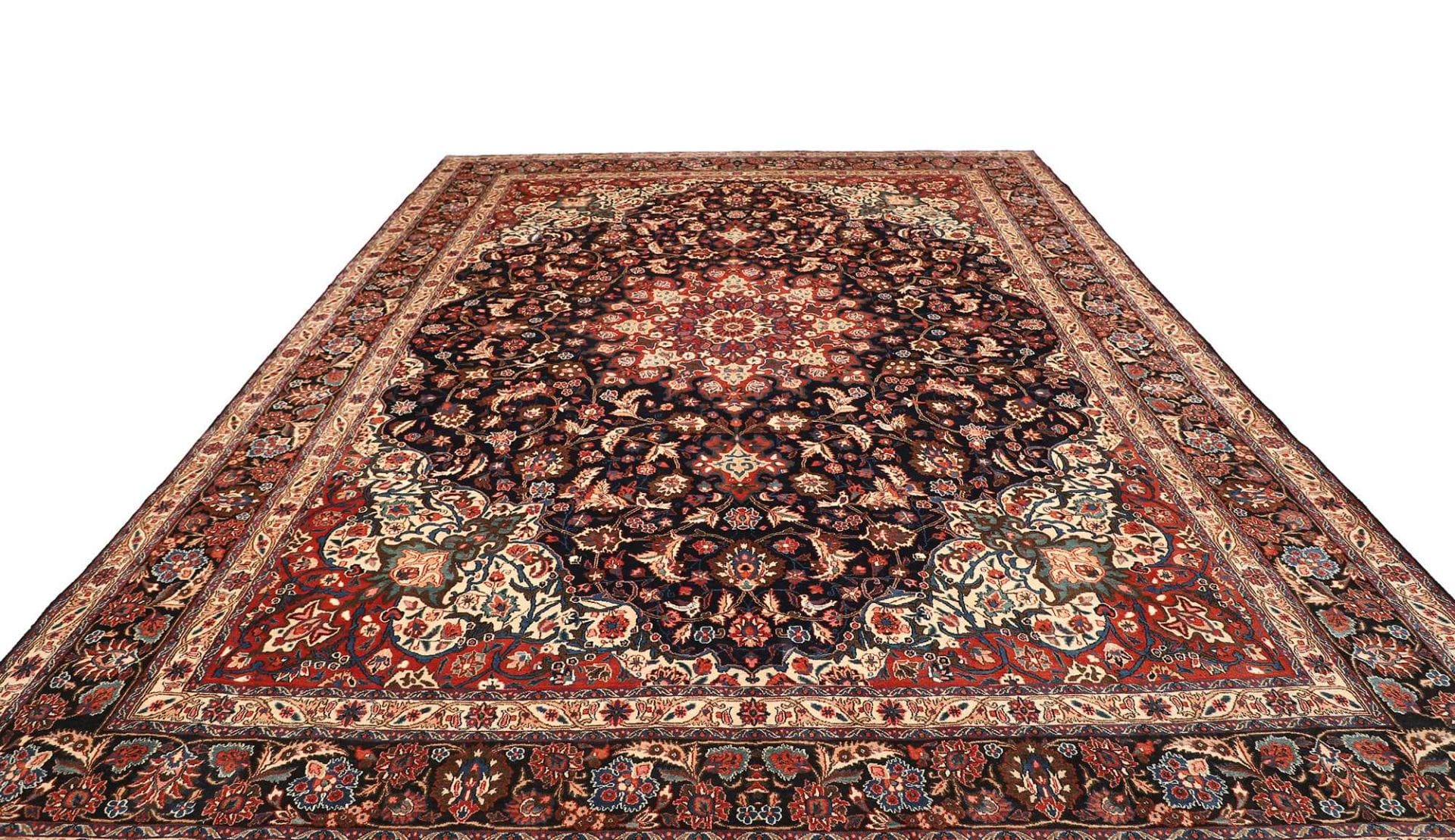Moud Teppich 313 x 410cm floral, Schurwolle, handgeknüpft, Perserteppich h1