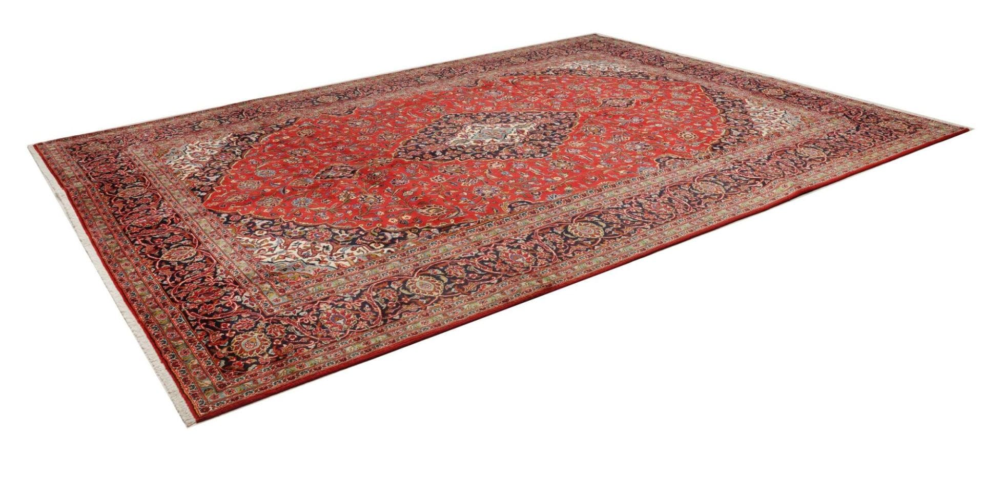 Kashan Teppich 293 x 397cm, handgeknüpft, Schurwolle, Perserteppich