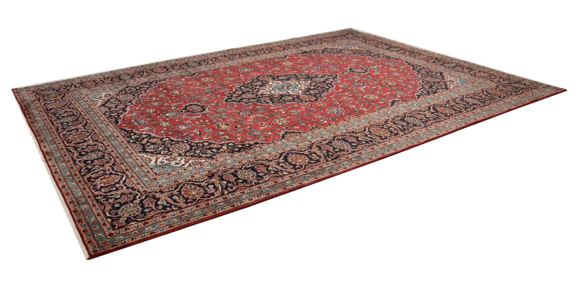 Kashan Teppich 296 x 405cm, Schurwolle, Handgeknüpft, Perserteppich