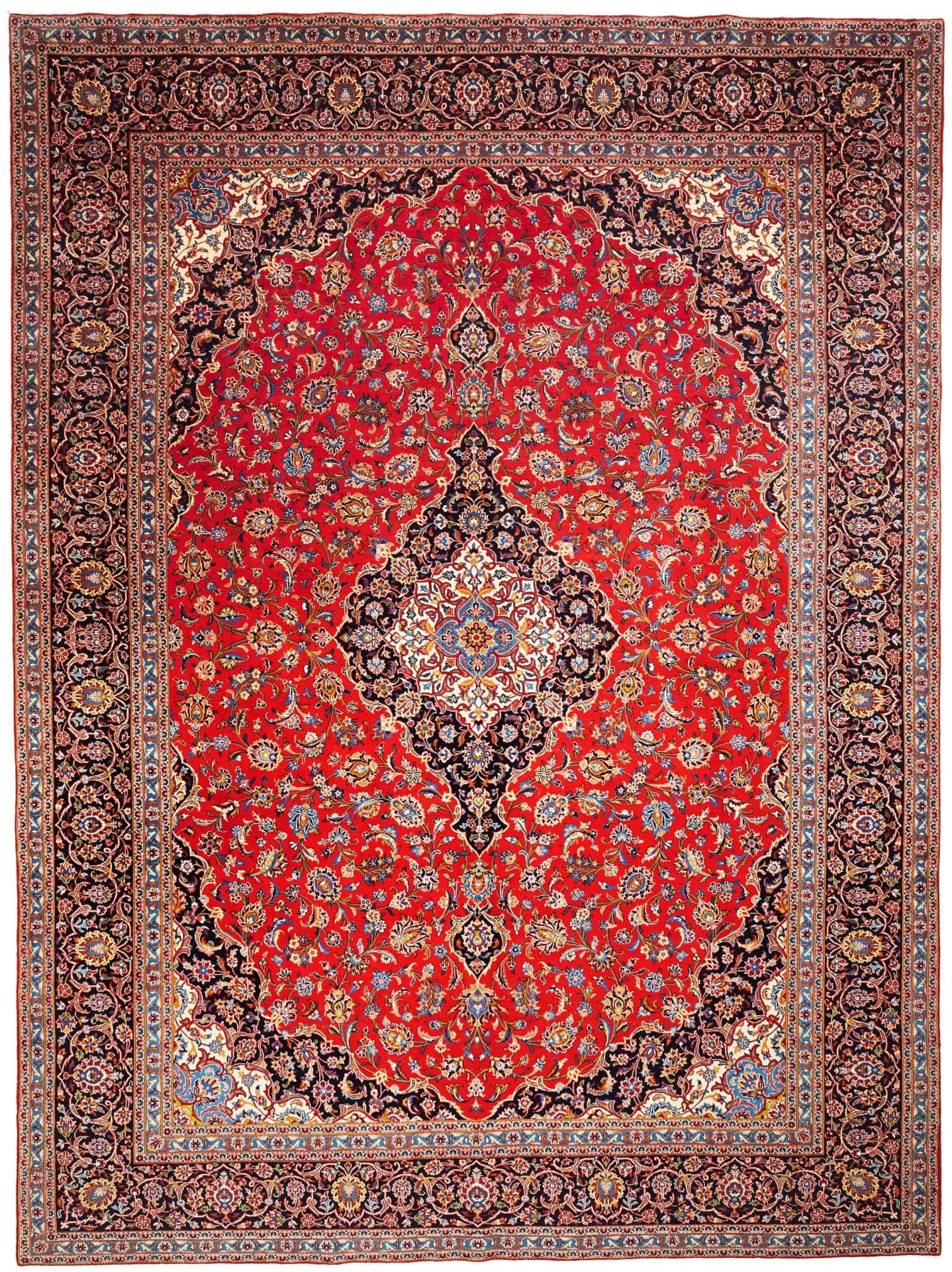 Kashan Teppich 298 x 398cm, handgeknüpft, Schurwolle, Perserteppich