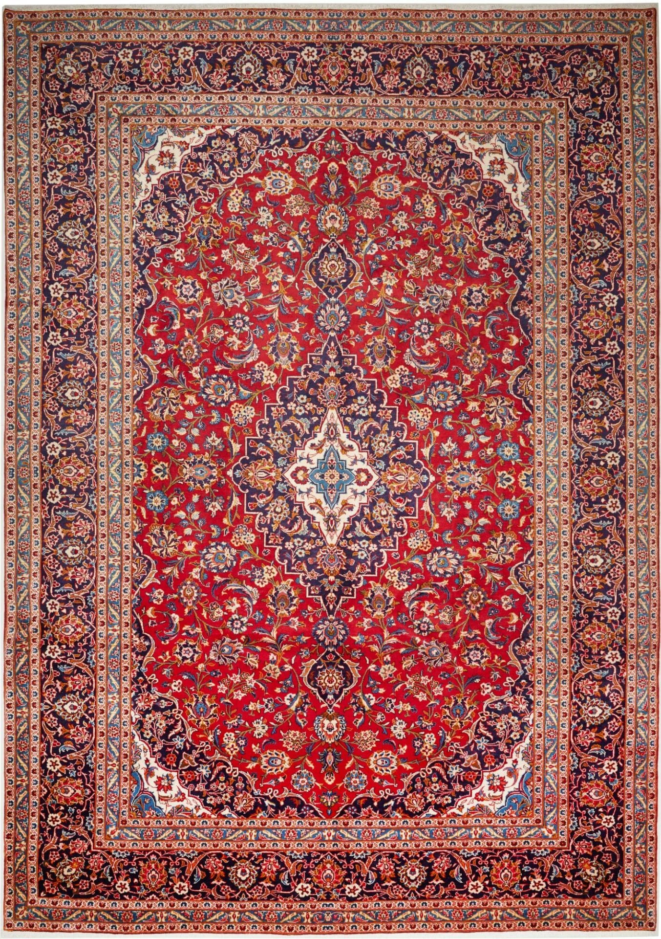 Kashan Teppich 293 x 413cm, Schurwolle, handgeknüpft, Perserteppich