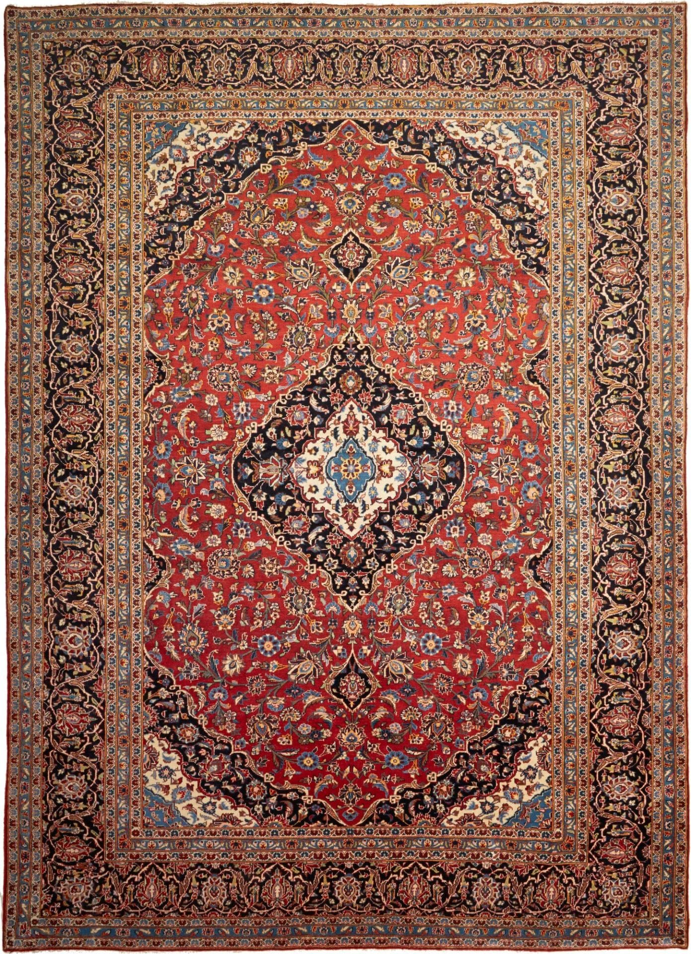 Kashan Teppich 293 x 400cm, handgeknüpft, Schurwolle, Perserteppich