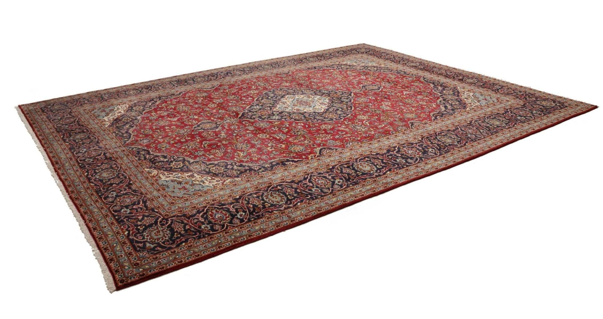 Kashan Teppich 303 x 395 cm, handgeknüpft, aus Schurwolle, Perserteppich