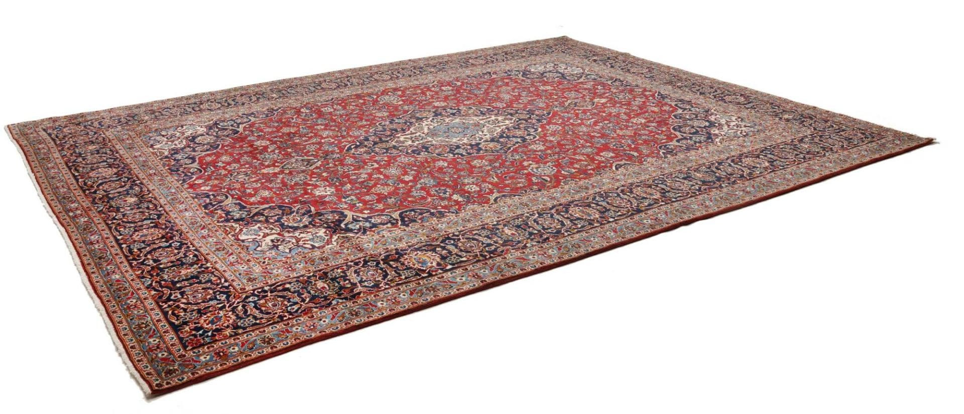 Kashan Teppich 303 x 398 cm – Handgeknüpft, Perserteppich mit Schurwolle