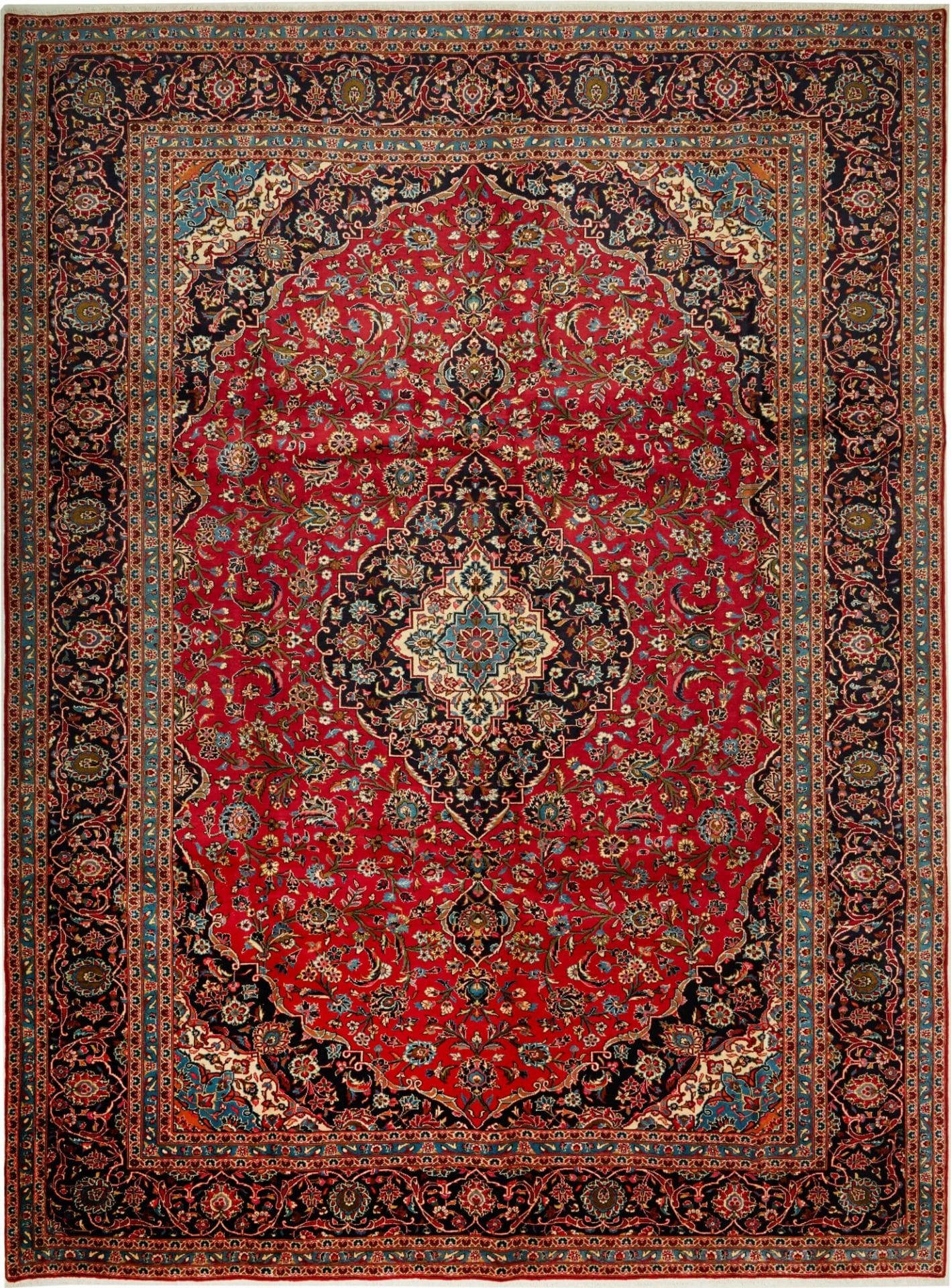 Kashan Teppich 300 x 393cm – Handgeknüpft, Perserteppich, Wolle