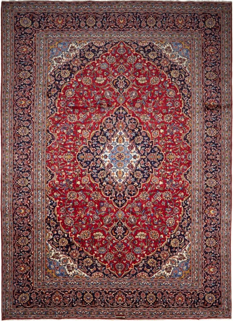 Kashan Teppich 306 x 405cm - florale Muster - handgeknüpft Perserteppich