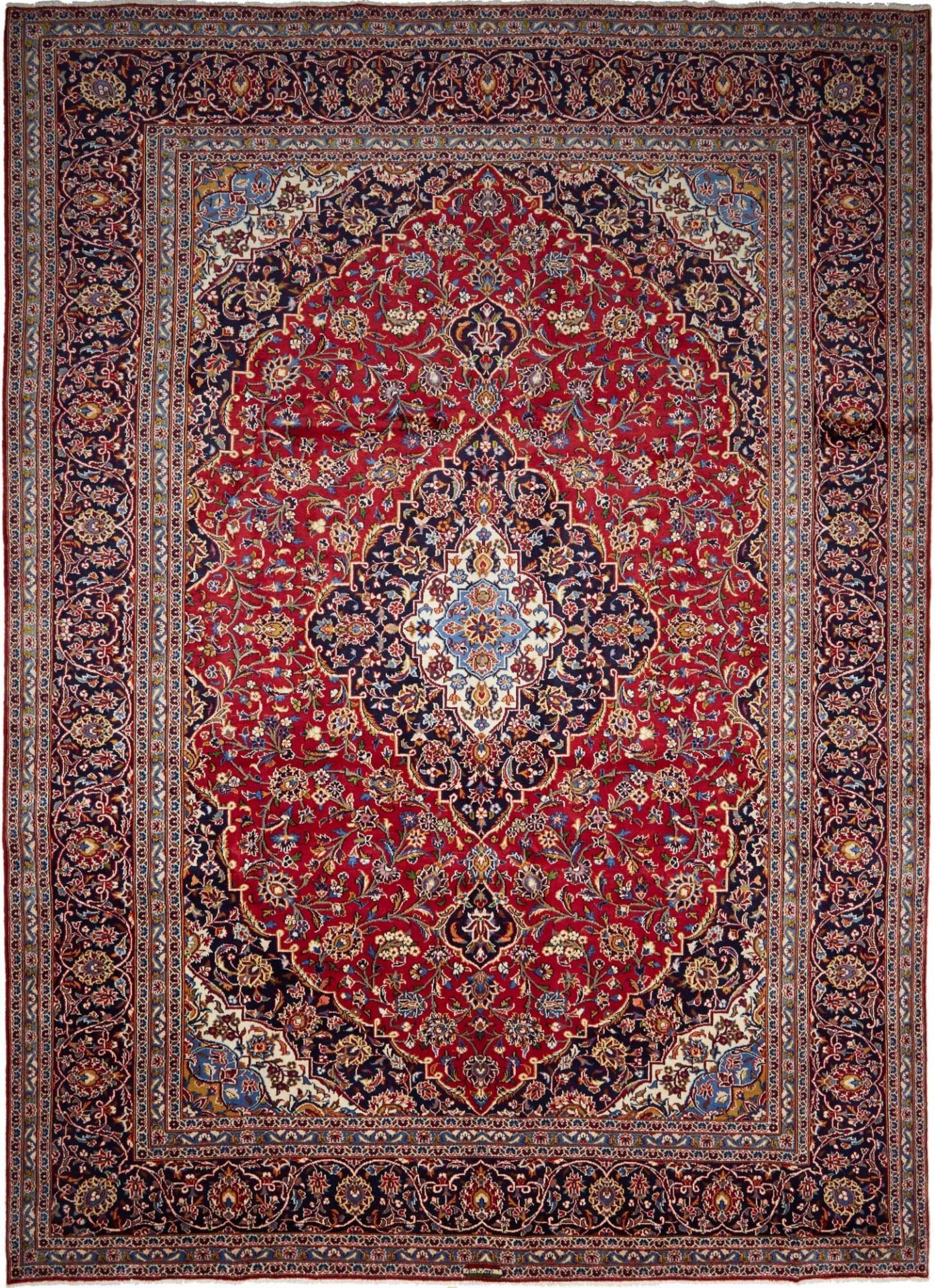 Kashan Teppich 306 x 405cm - florale Muster - handgeknüpft Perserteppich