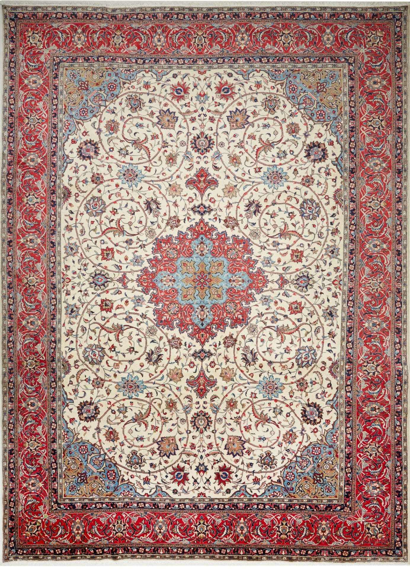 Sarough Mahal Teppich 311 x 418cm, handgeknüpft, aus Schurwolle, Perserteppich H1