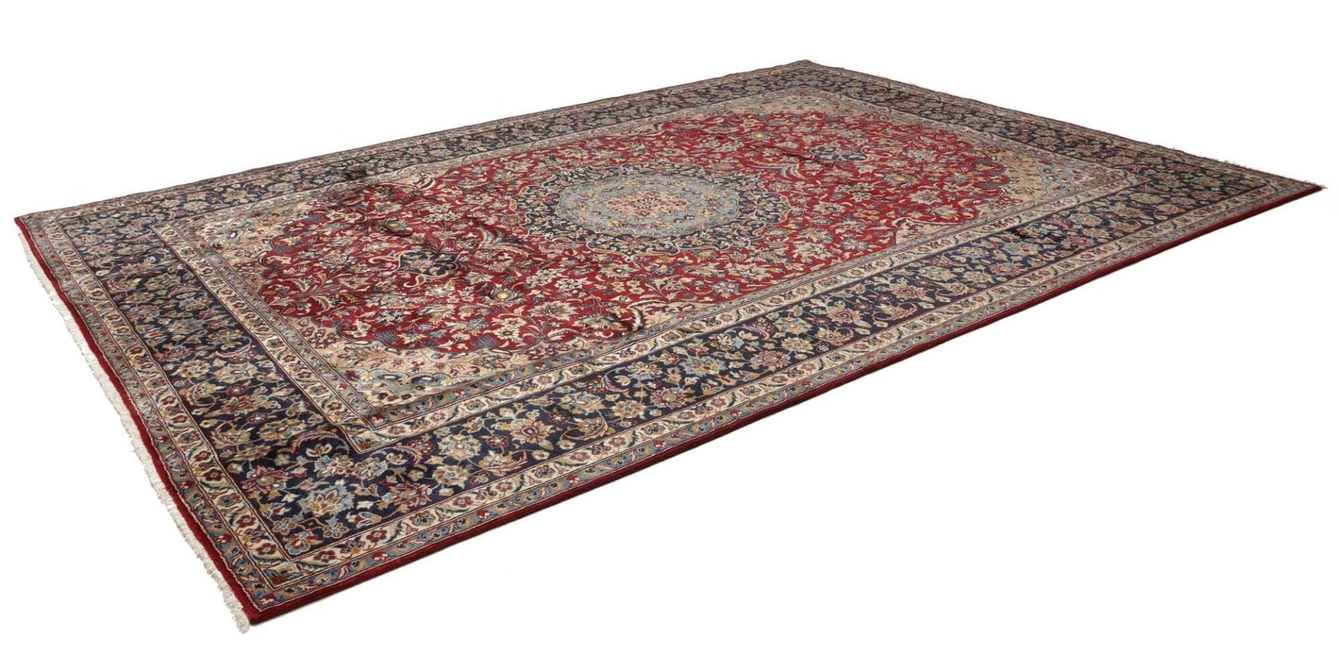 Najafabad Teppich 293 x 420cm, geometrisch, handgeknüpft, Perserteppich