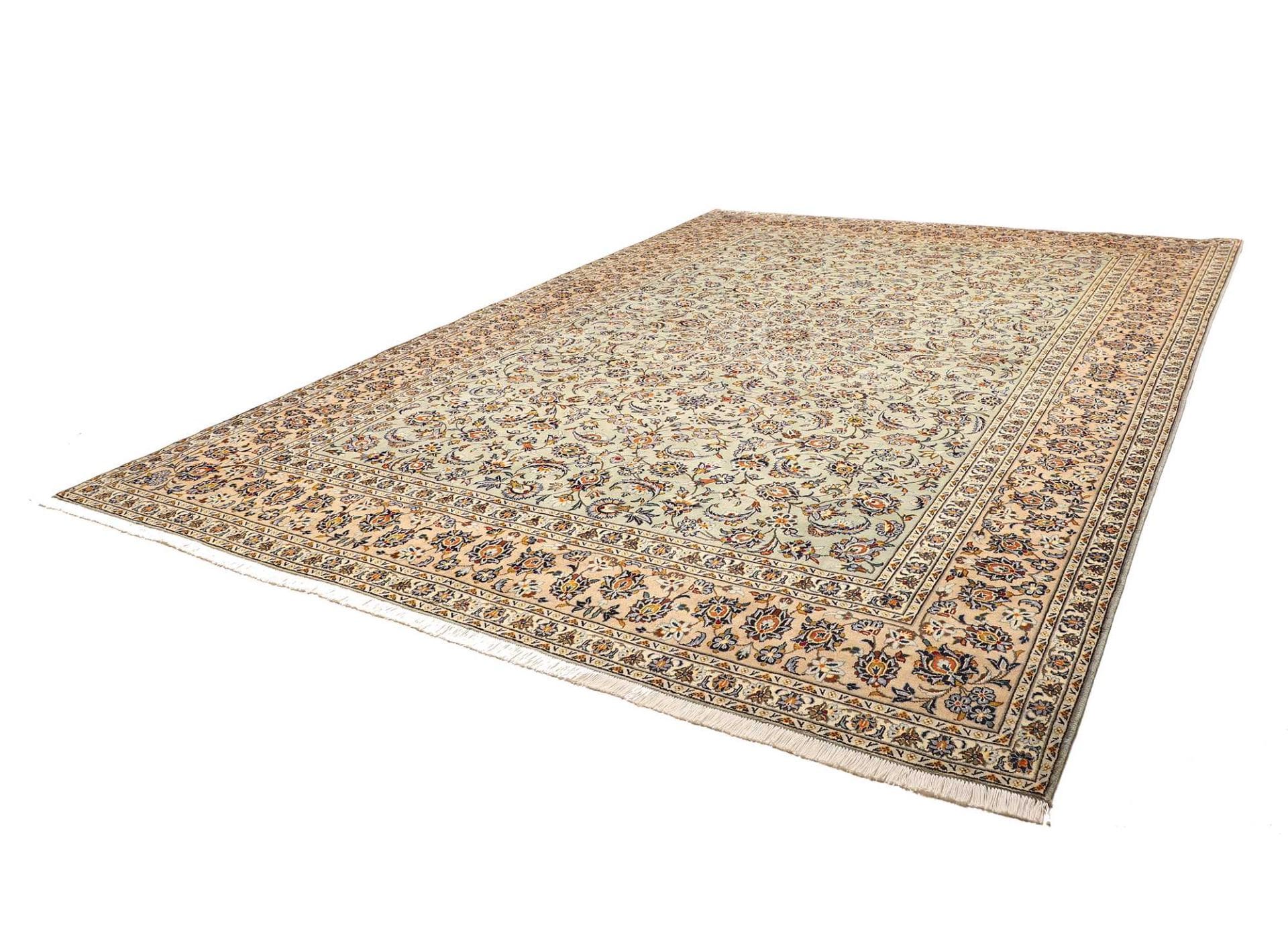 Kashan Teppich 308 x 407cm, handgeknüpft, Schurwolle, Perserteppich H1