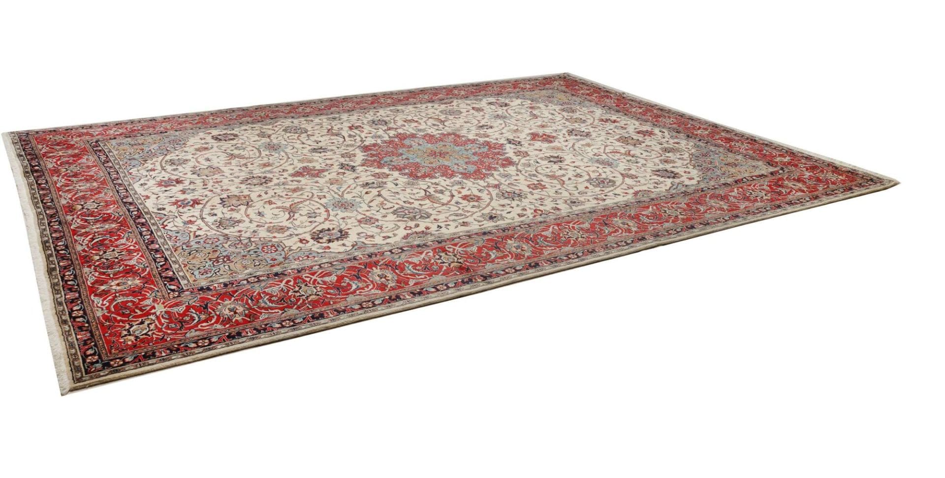 Sarough Mahal Teppich 311 x 418cm, handgeknüpft, aus Schurwolle, Perserteppich H1