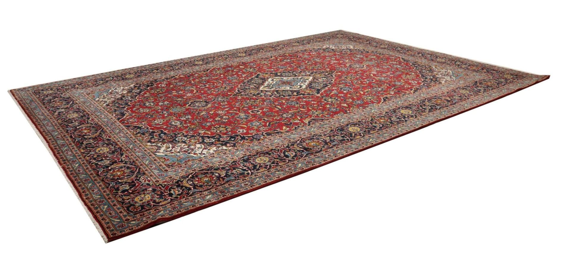 Kashan Teppich 303 x 423cm, handgeknüpft, Perserteppich, Wolle